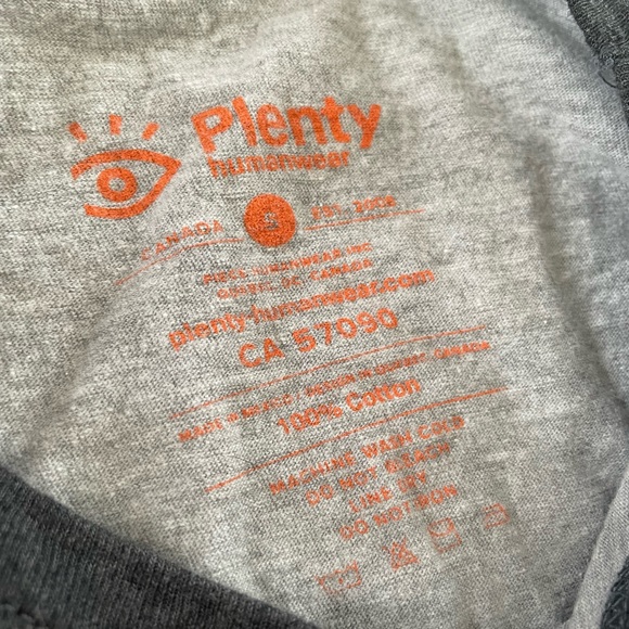 Plenty grey t shirt 100% cotton size small NEVER WORN - Picture 3 of 3